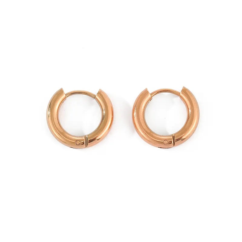 15MM Circle Earrings Hoop Rose