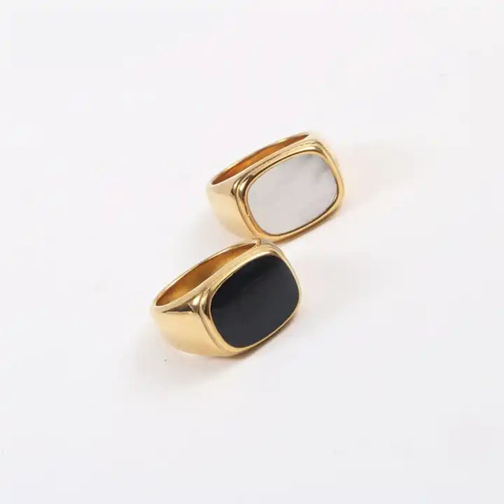 Black Enamel Ring