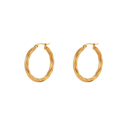 Croissant Charm Hoops