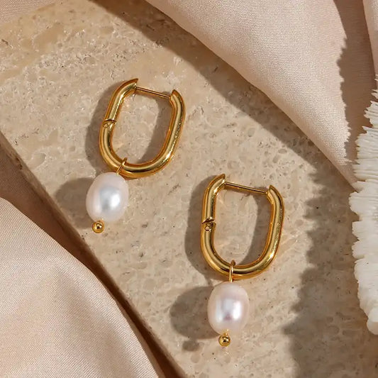 Pearl Drop U Shape Earring